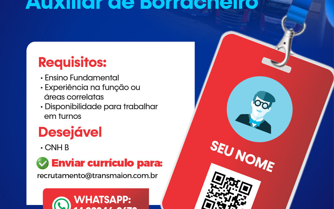 Vaga para Auxiliar de Borracheiro